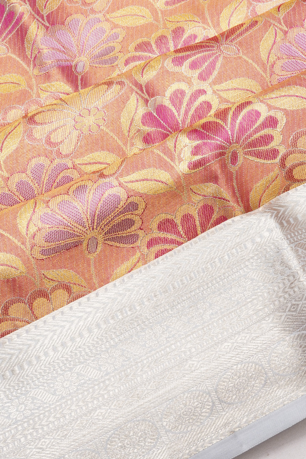 Taranga Kanchi Silk Tissue Brocade Pink Saree