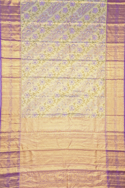 Taranga Kanchi Silk Tissue Brocade Green Saree