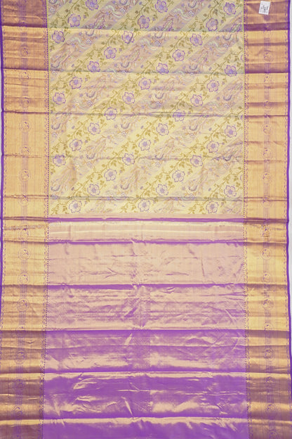 Taranga Kanchi Silk Tissue Brocade Green Saree