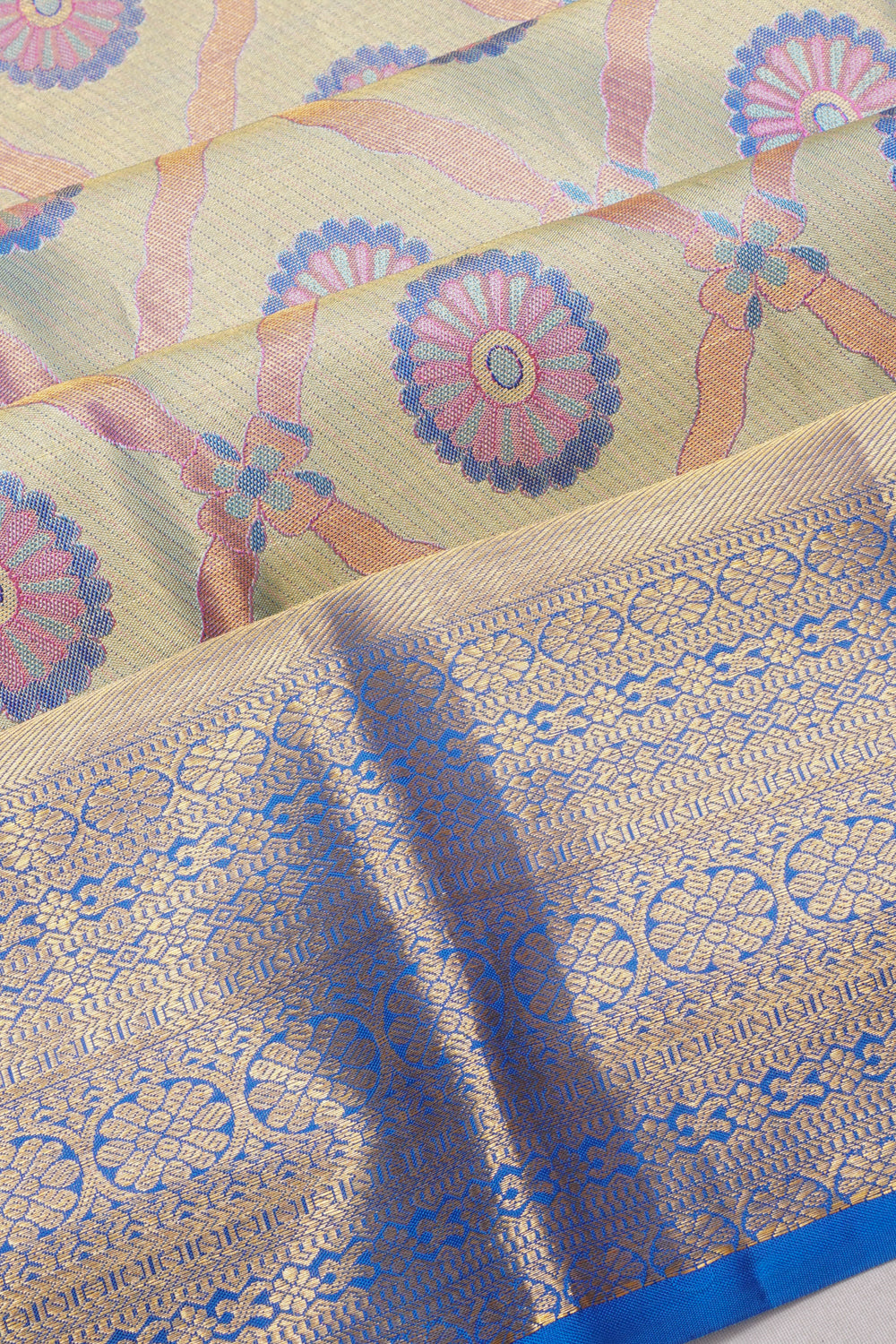 Taranga Kanchi Silk Brocade Patel Blue Saree