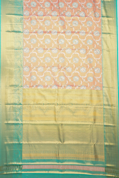Taranga Kanchi Silk Tissue Brocade Peach Saree