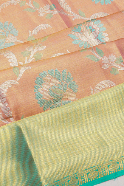 Taranga Kanchi Silk Tissue Brocade Peach Saree