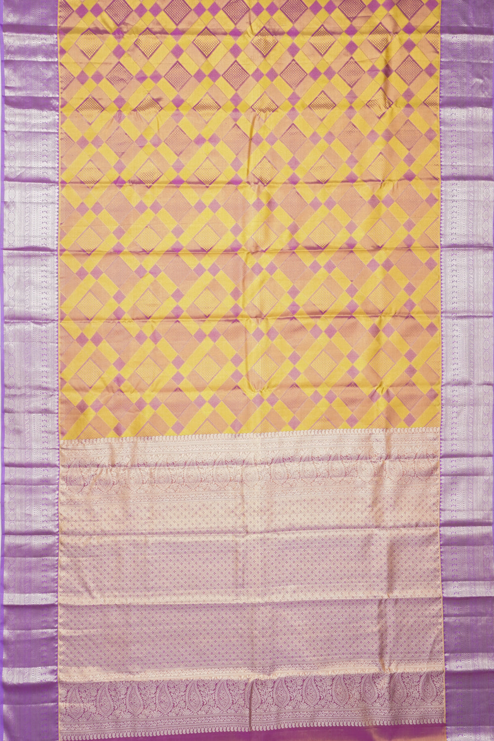 Taranga Kanchi Silk Brocade Yellow Saree