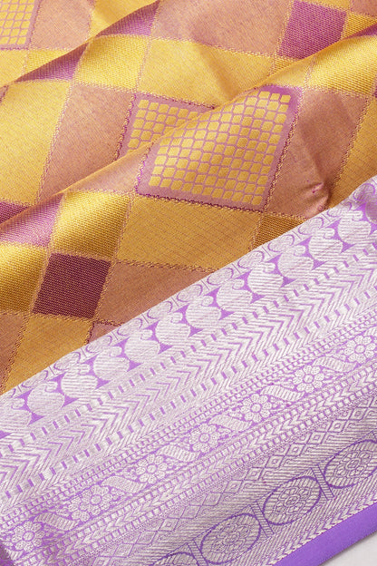 Taranga Kanchi Silk Brocade Yellow Saree