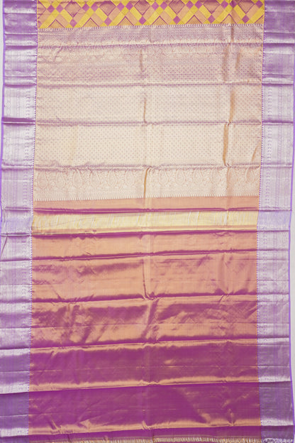 Taranga Kanchi Silk Brocade Yellow Saree