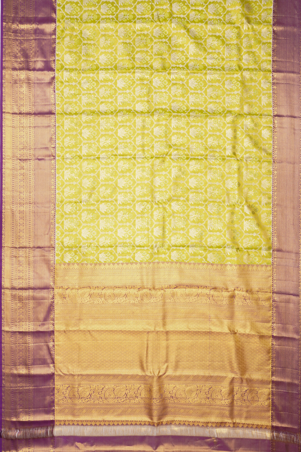 Taranga Kanchi Silk Tissue Brocade Pastel Green Saree