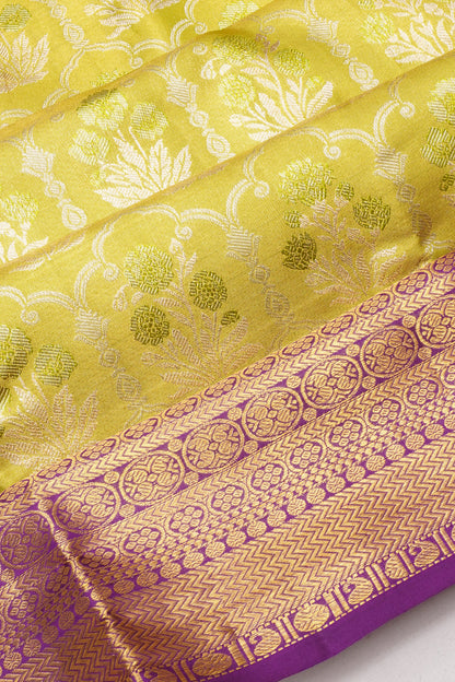 Taranga Kanchi Silk Tissue Brocade Pastel Green Saree