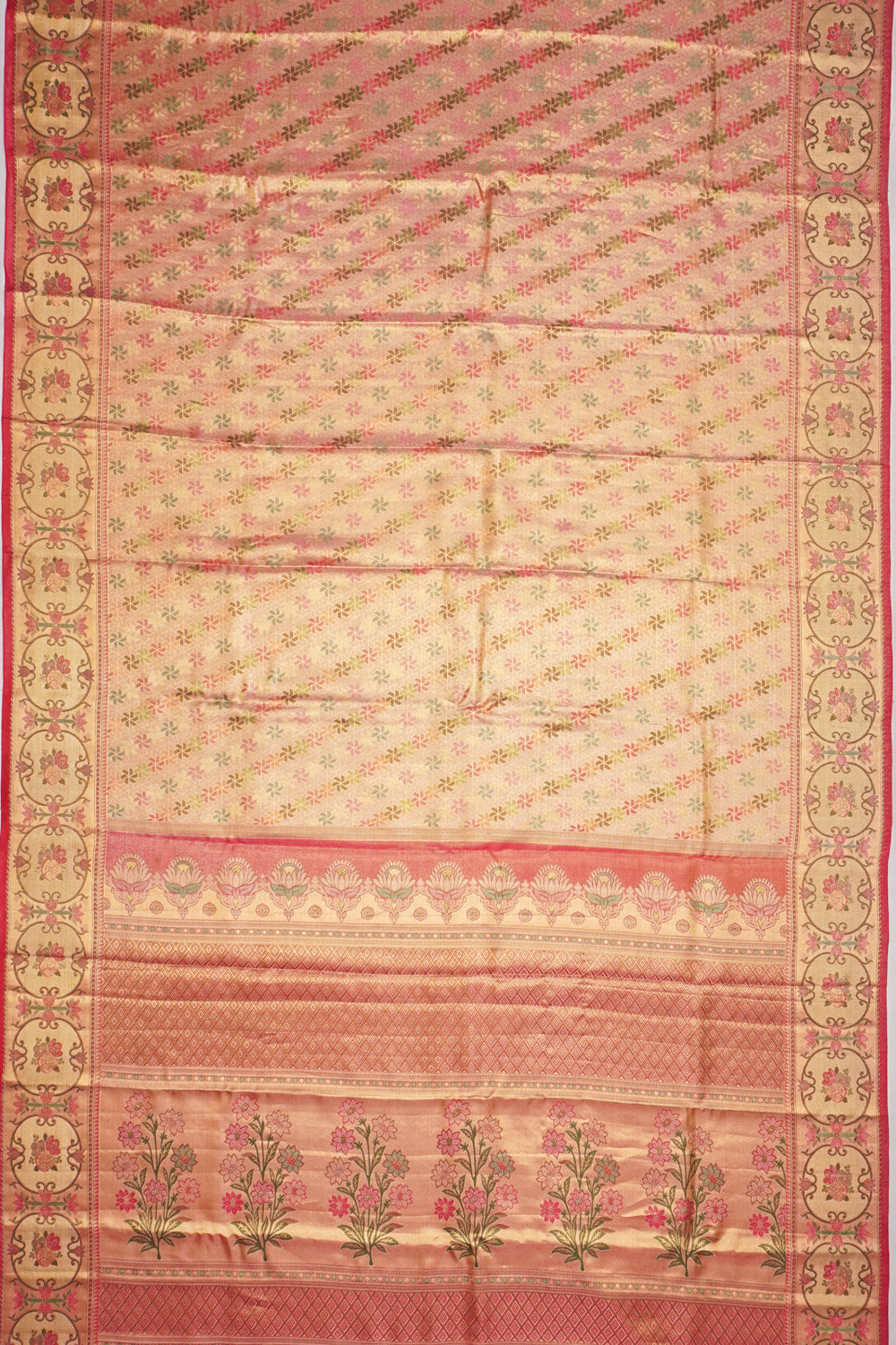 Taranga Kanchi Silk Tissue Brocade Gold Saree