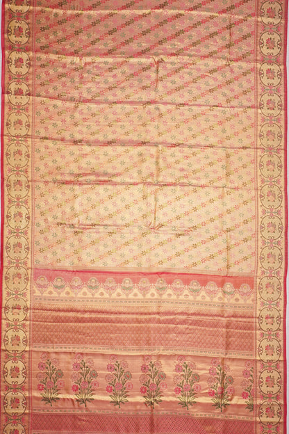 Taranga Kanchi Silk Tissue Brocade Gold Saree