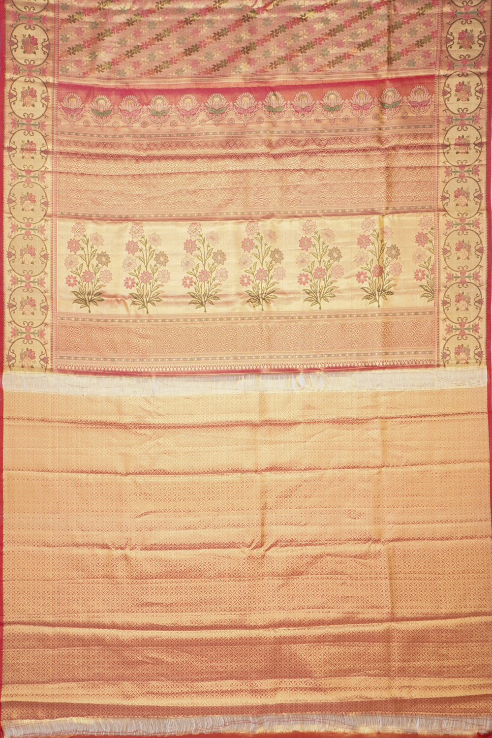 Taranga Kanchi Silk Tissue Brocade Gold Saree