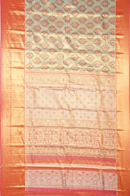 Taranga Kanchi Silk Tissue Brocade Green Saree