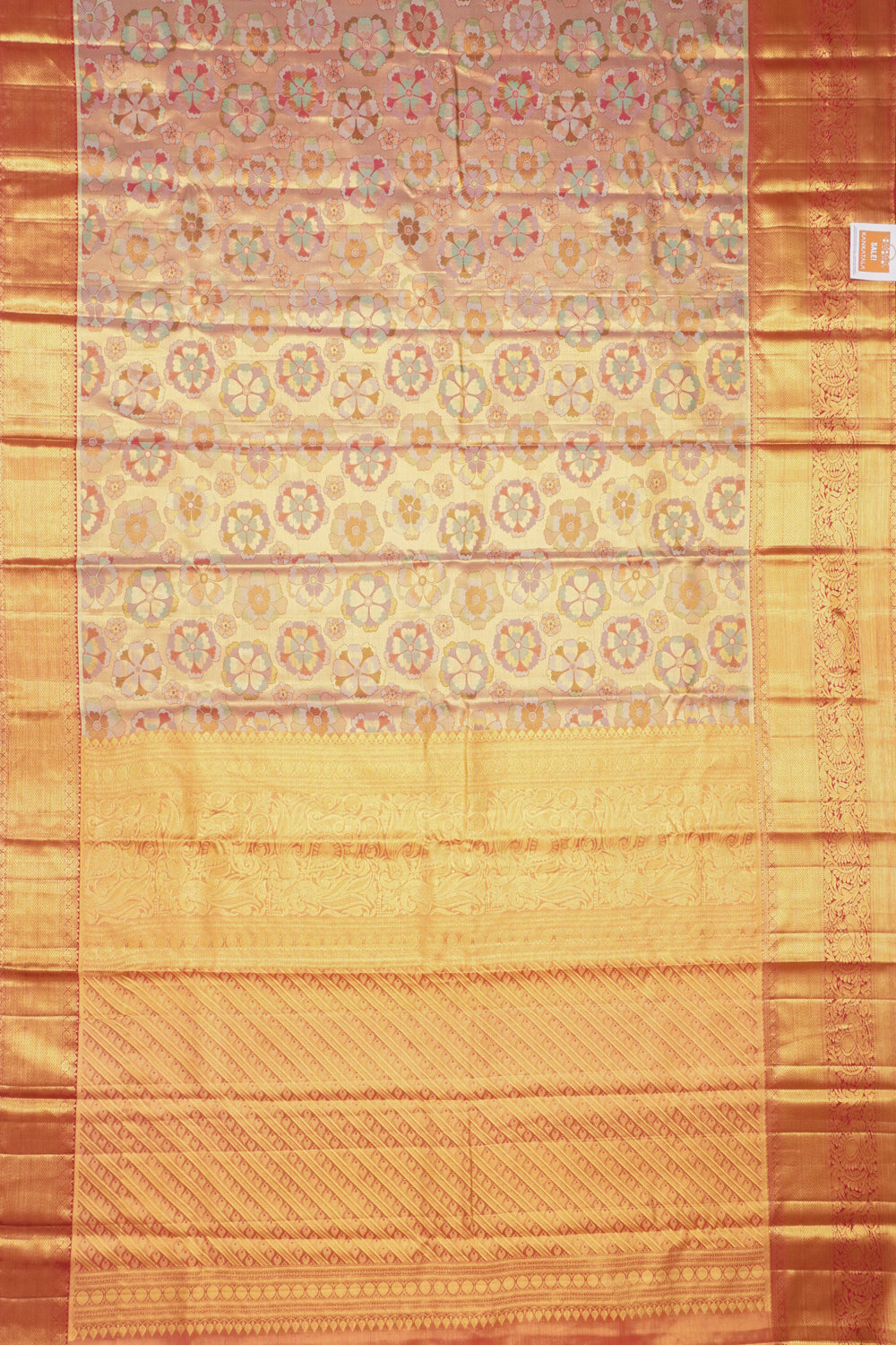 Taranga Kanchi Silk Tissue Brocade Gold Saree