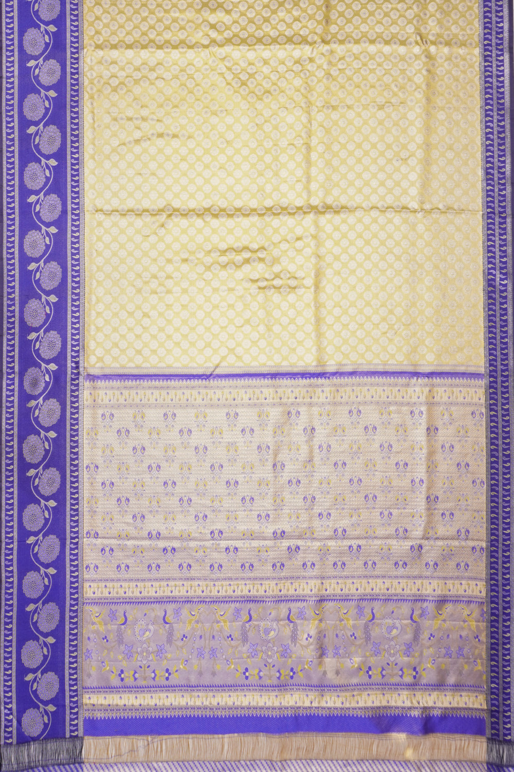 Taranga Kanchi Silk Tissue Brocade Yellow Saree
