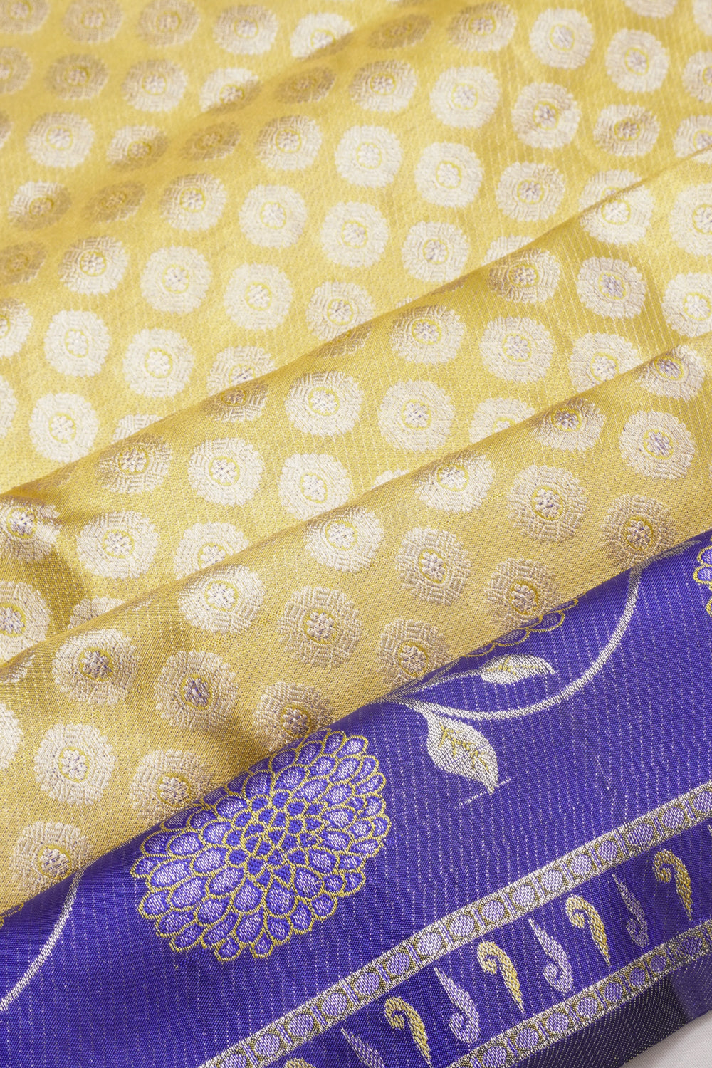 Taranga Kanchi Silk Tissue Brocade Yellow Saree