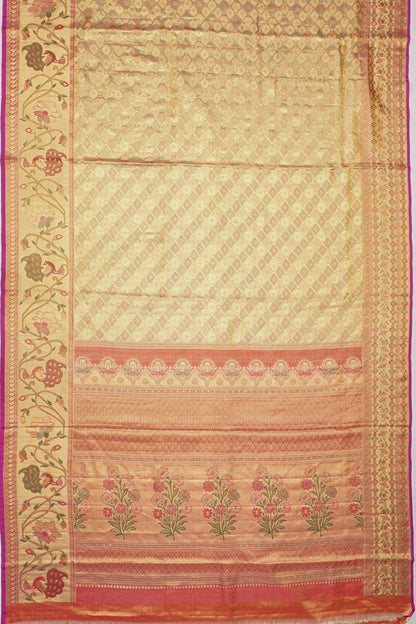 Taranga Kanchi Silk Tissue Brocade Gold Saree