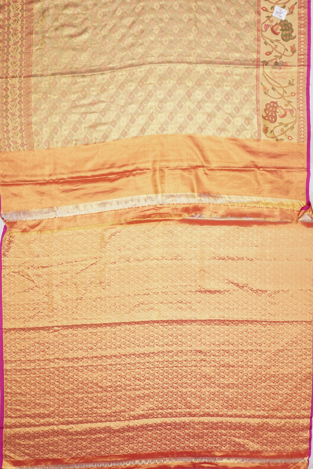 Taranga Kanchi Silk Tissue Brocade Gold Saree