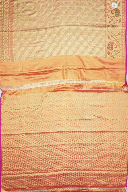 Taranga Kanchi Silk Tissue Brocade Gold Saree