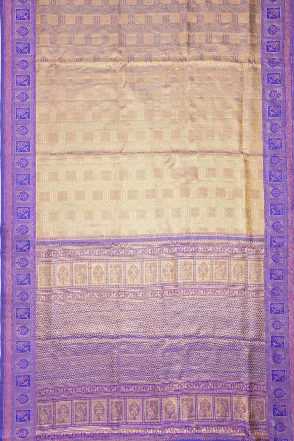 Taranga Kanchi Silk Tissue Brocade Gold Saree