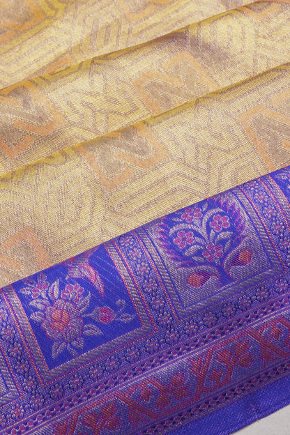 Taranga Kanchi Silk Tissue Brocade Gold Saree