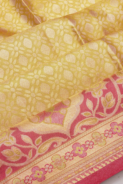 Taranga Kanchi Silk Tissue Brocade Gold Saree