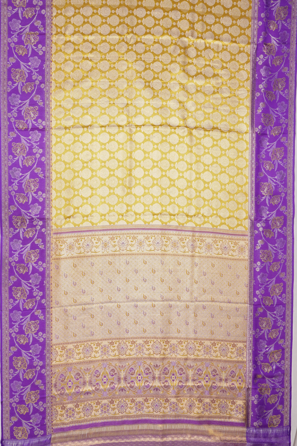 Taranga Kanchi Silk Tissue Brocade Gold Saree