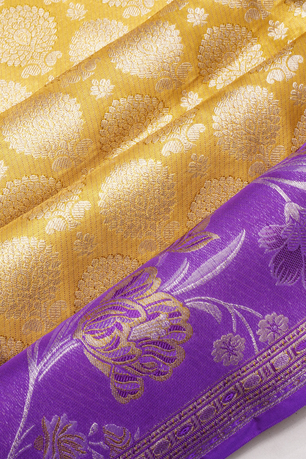 Taranga Kanchi Silk Tissue Brocade Gold Saree
