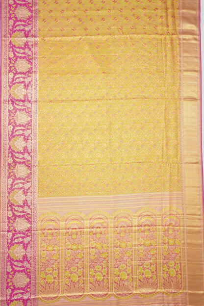Taranga Kanchi Silk Tissue Brocade Gold Saree