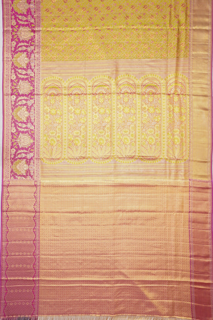 Taranga Kanchi Silk Tissue Brocade Gold Saree