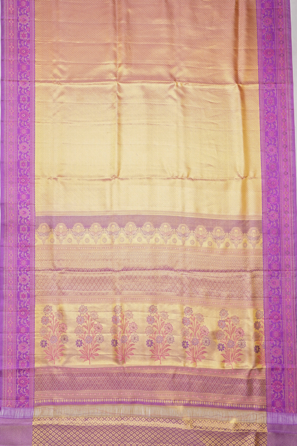Taranga Kanchi Silk Tissue Brocade Gold Saree