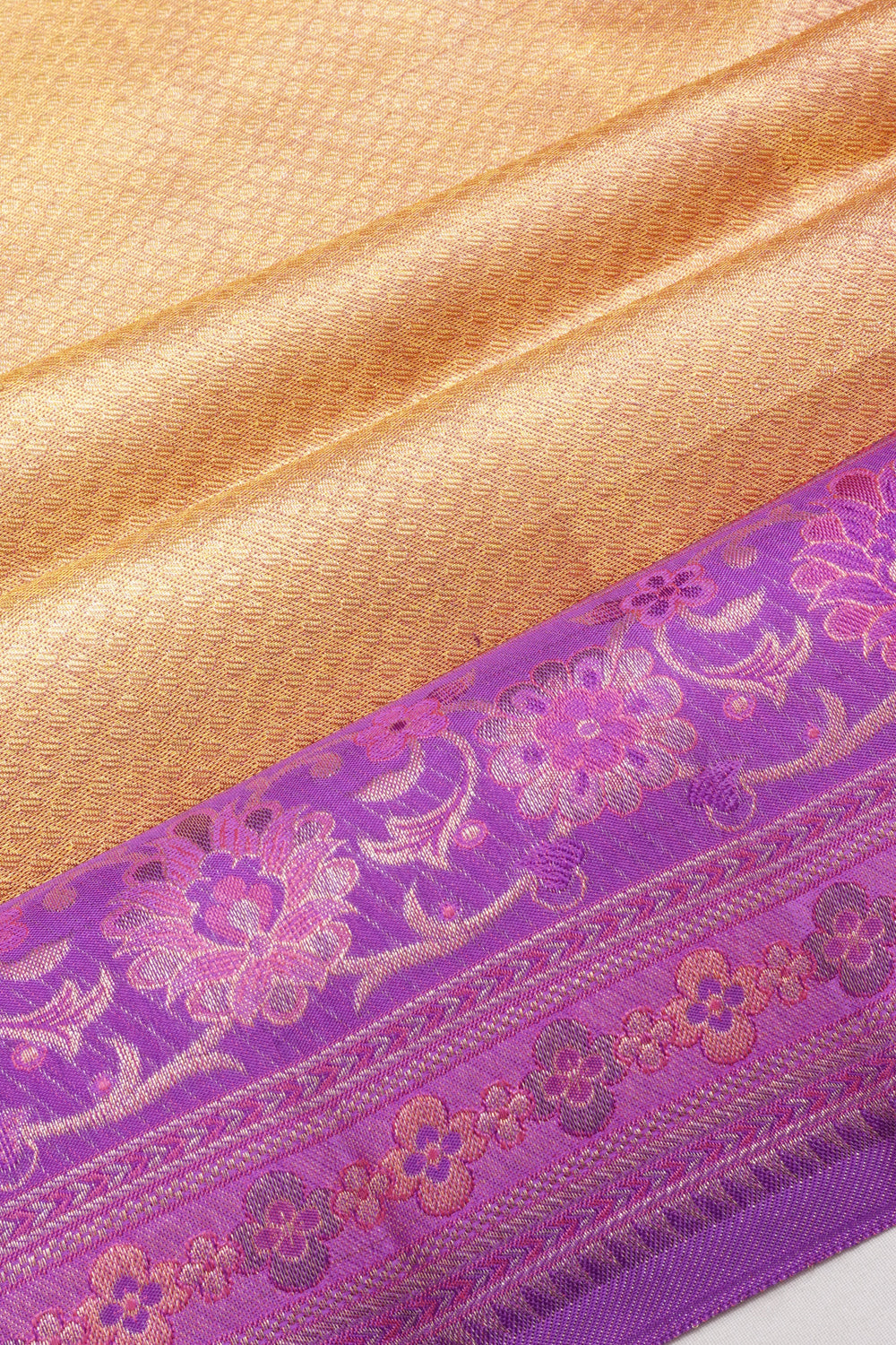 Taranga Kanchi Silk Tissue Brocade Gold Saree