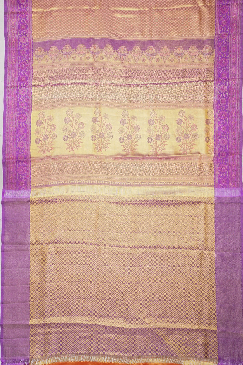 Taranga Kanchi Silk Tissue Brocade Gold Saree
