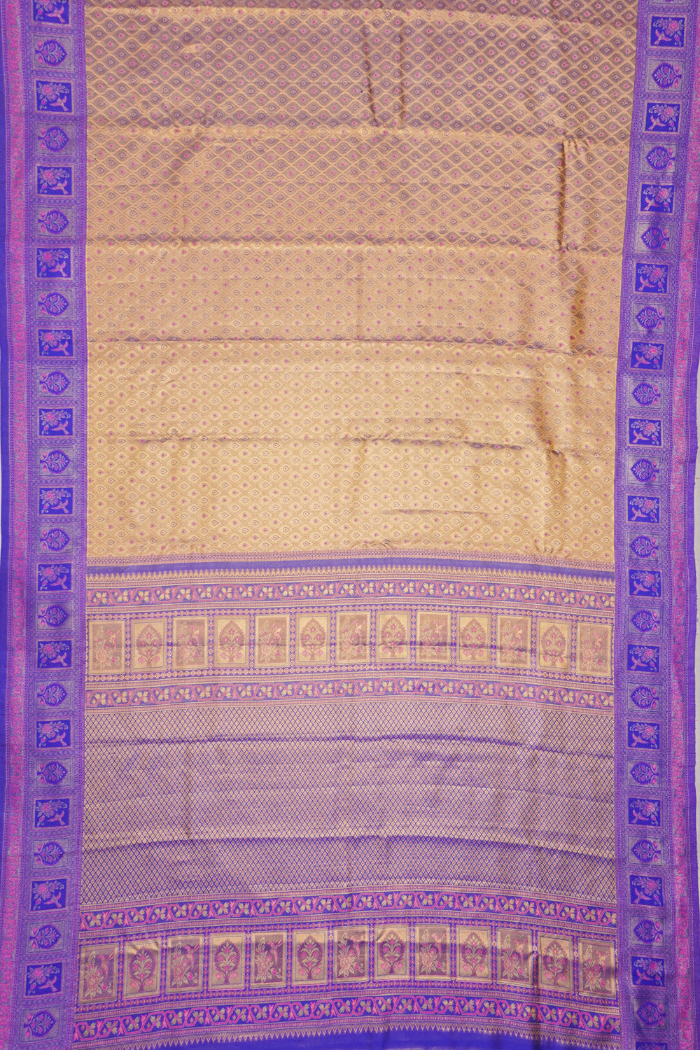 Taranga Kanchi Silk Tissue Brocade Gold Saree