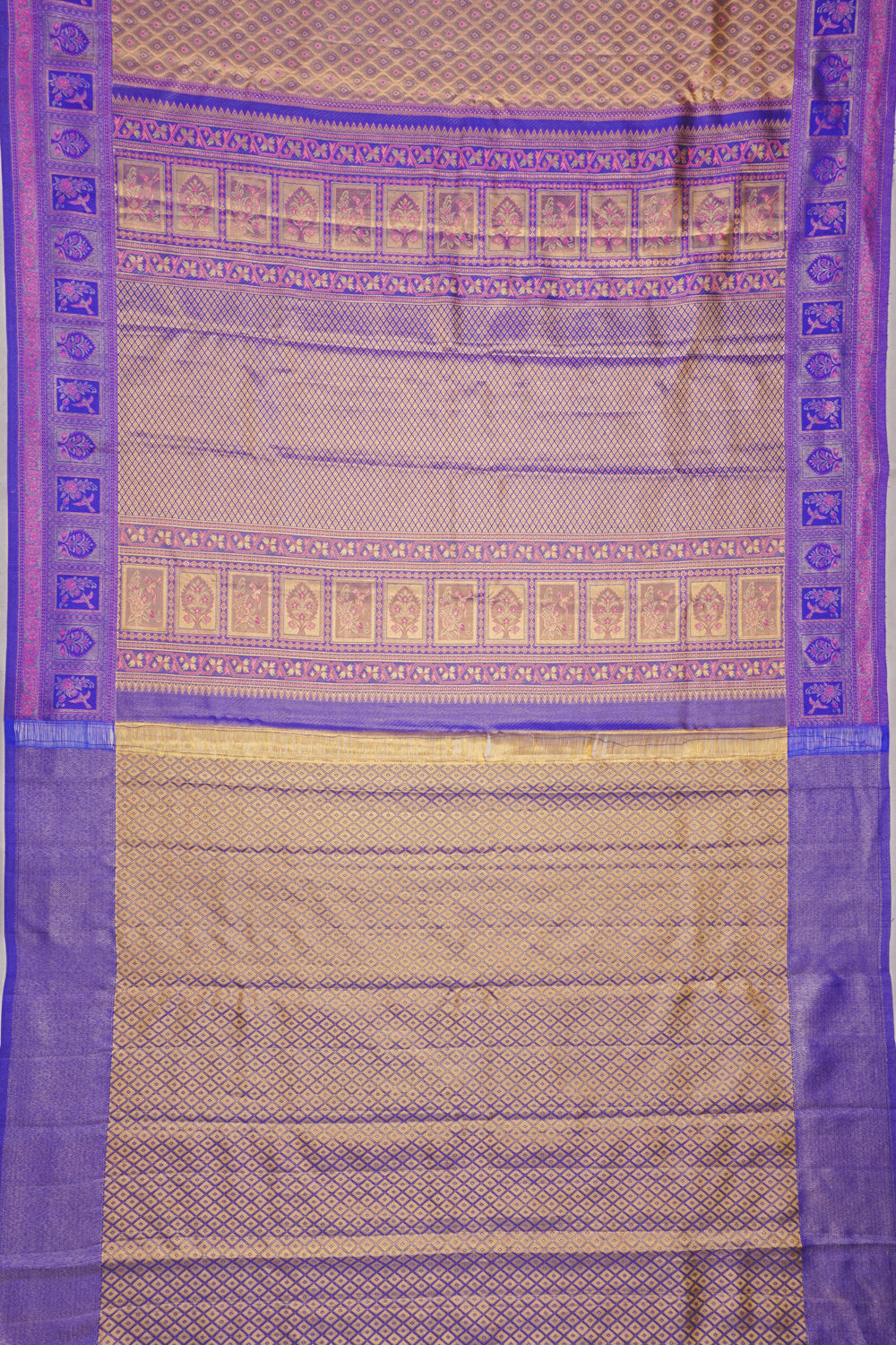 Taranga Kanchi Silk Tissue Brocade Gold Saree