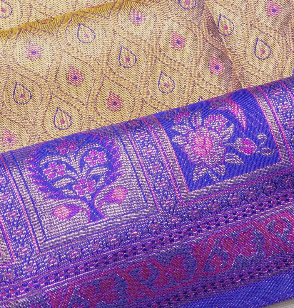 Taranga Kanchi Silk Tissue Brocade Gold Saree