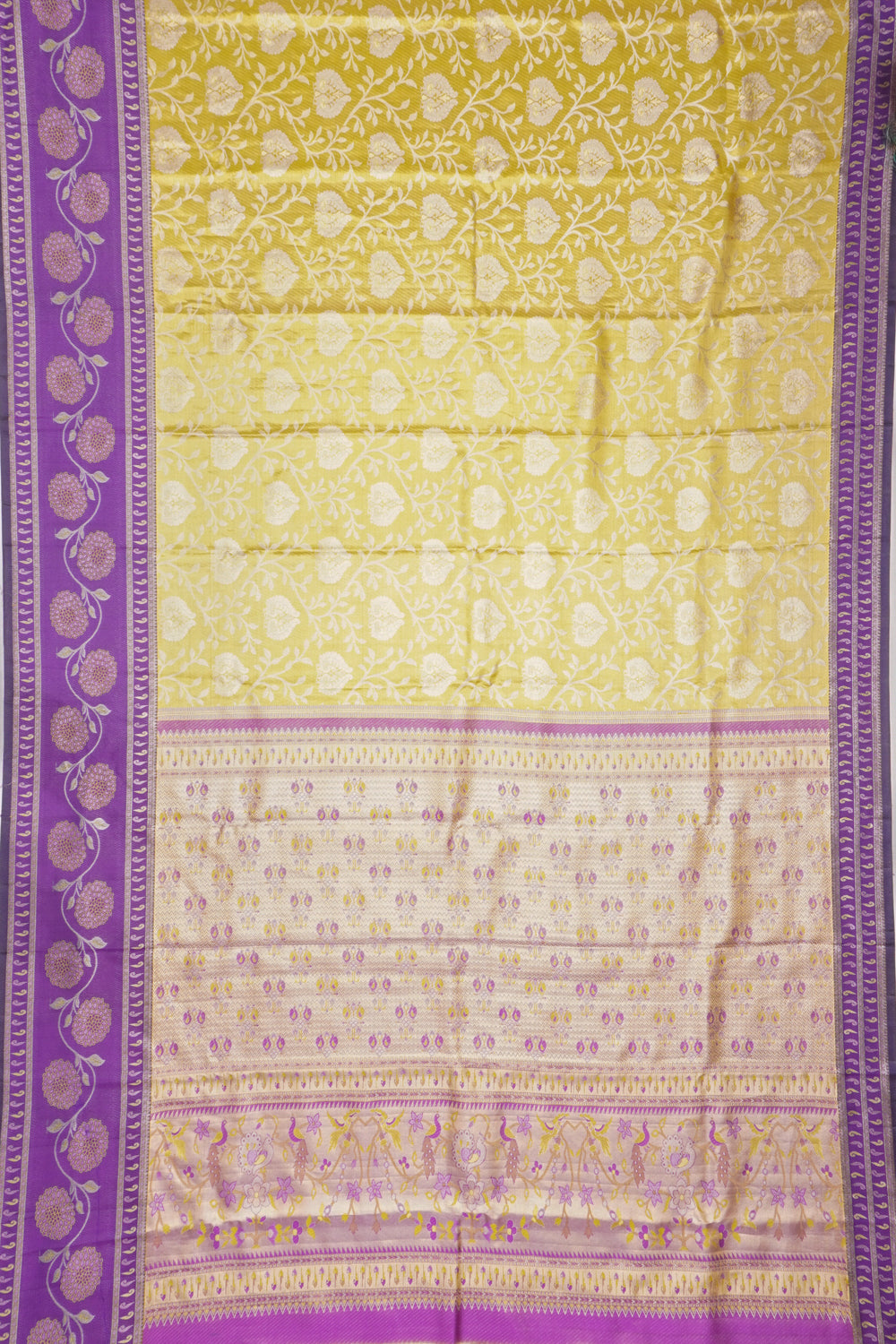 Taranga Kanchi Silk Tissue Jaal Gold Saree
