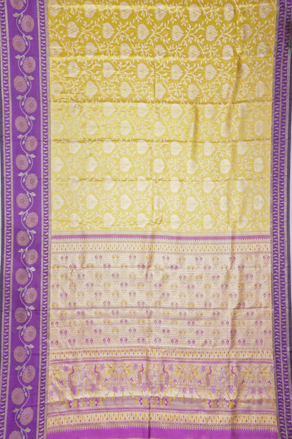 Taranga Kanchi Silk Tissue Jaal Gold Saree