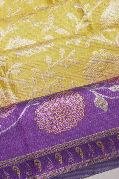 Taranga Kanchi Silk Tissue Jaal Gold Saree