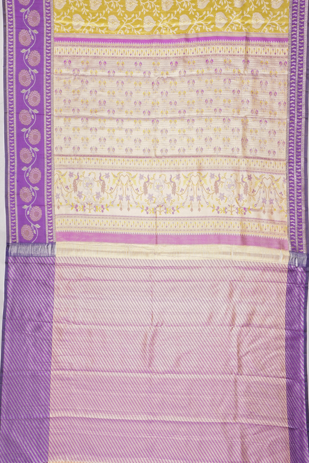 Taranga Kanchi Silk Tissue Jaal Gold Saree