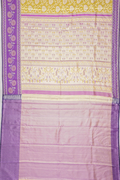Taranga Kanchi Silk Tissue Jaal Gold Saree