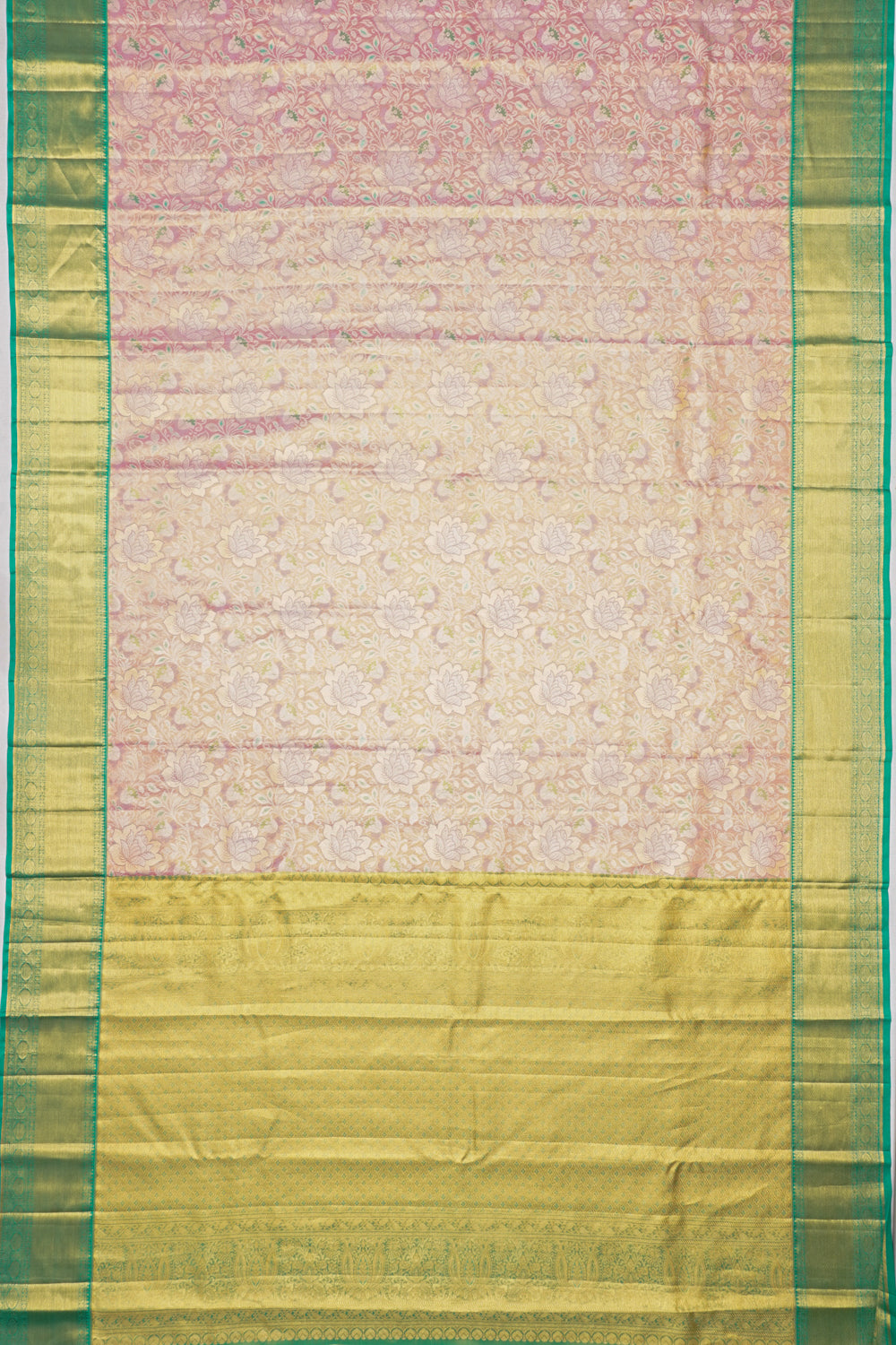 Taranga Kanchi Silk Tissue Brocade Baby Pink Saree