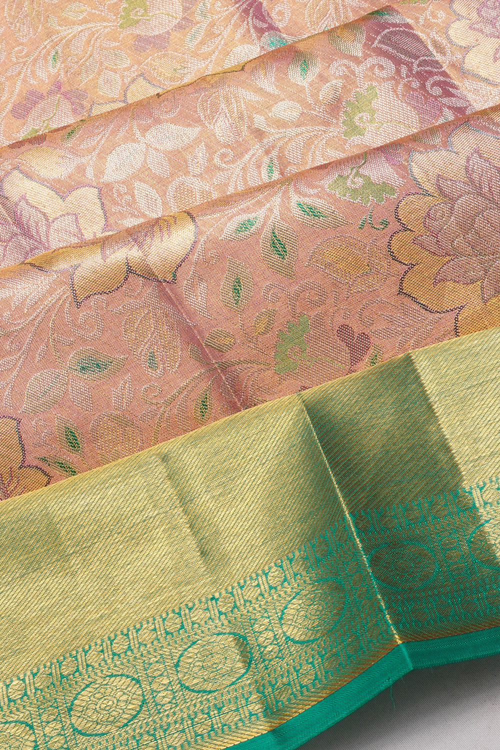 Taranga Kanchi Silk Tissue Brocade Baby Pink Saree