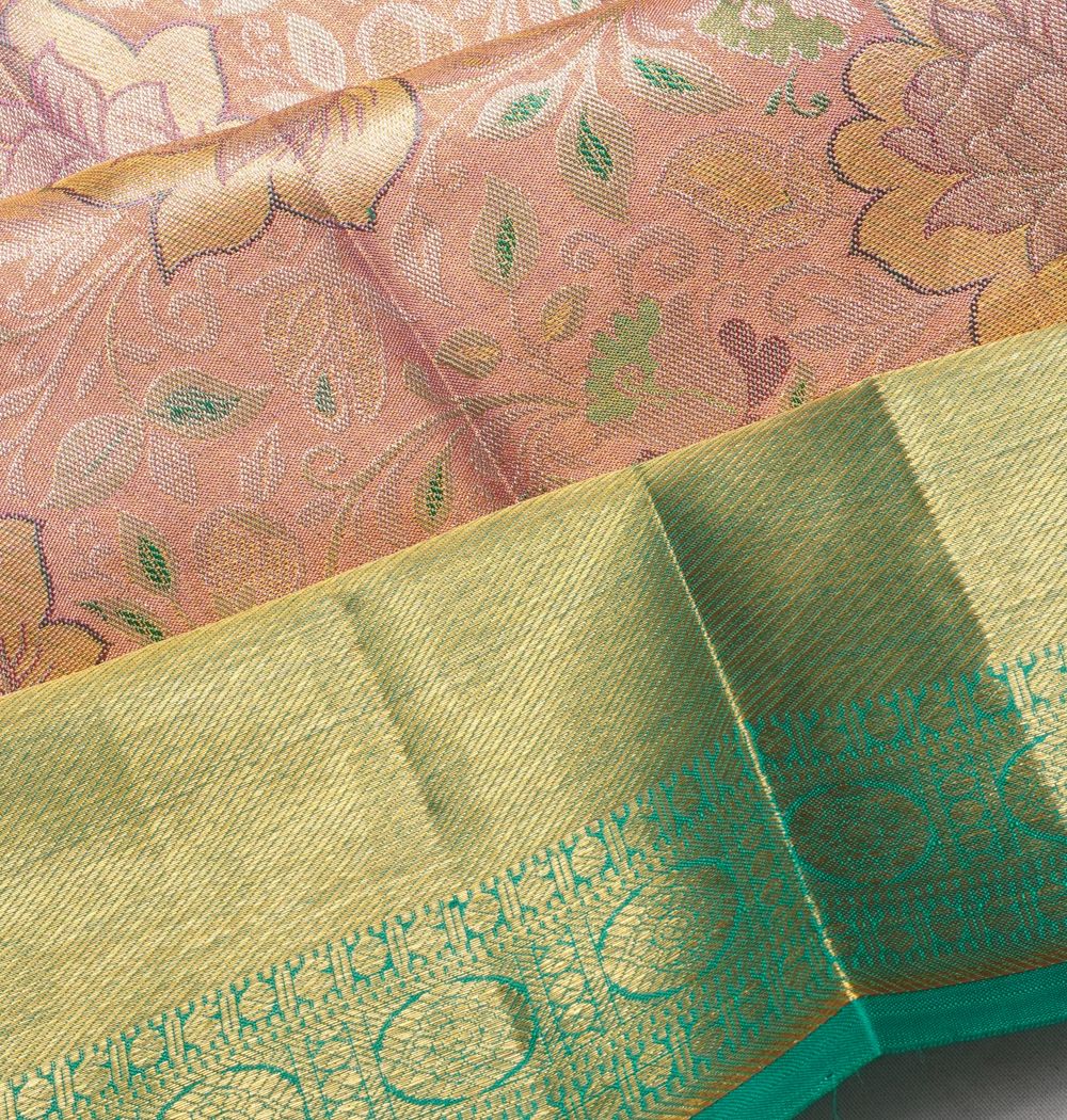 Taranga Kanchi Silk Tissue Brocade Baby Pink Saree