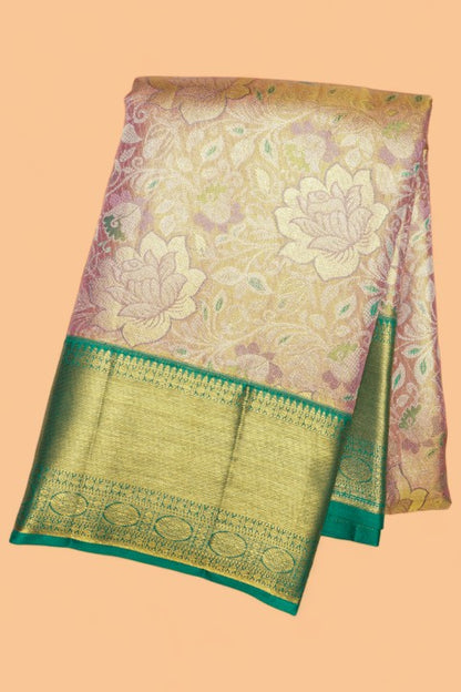 Taranga Kanchi Silk Tissue Brocade Orange Saree