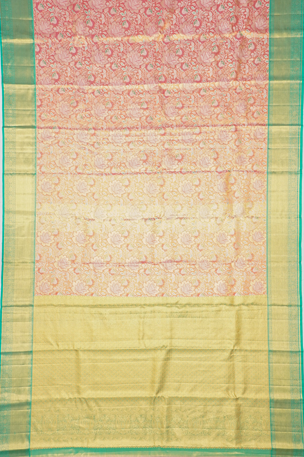 Taranga Kanchi Silk Tissue Brocade Orange Saree