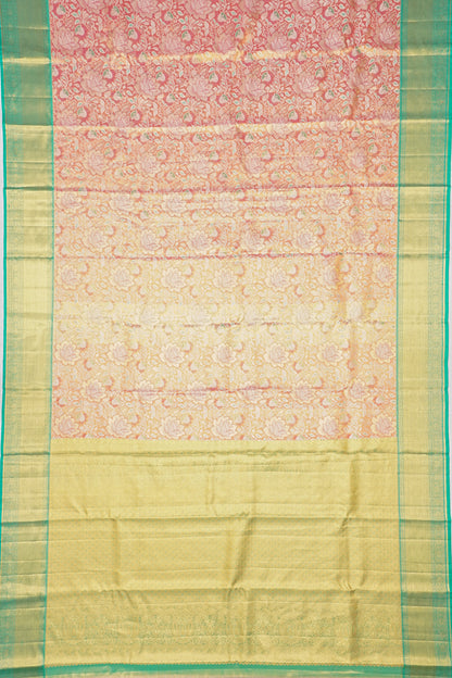 Taranga Kanchi Silk Tissue Brocade Orange Saree