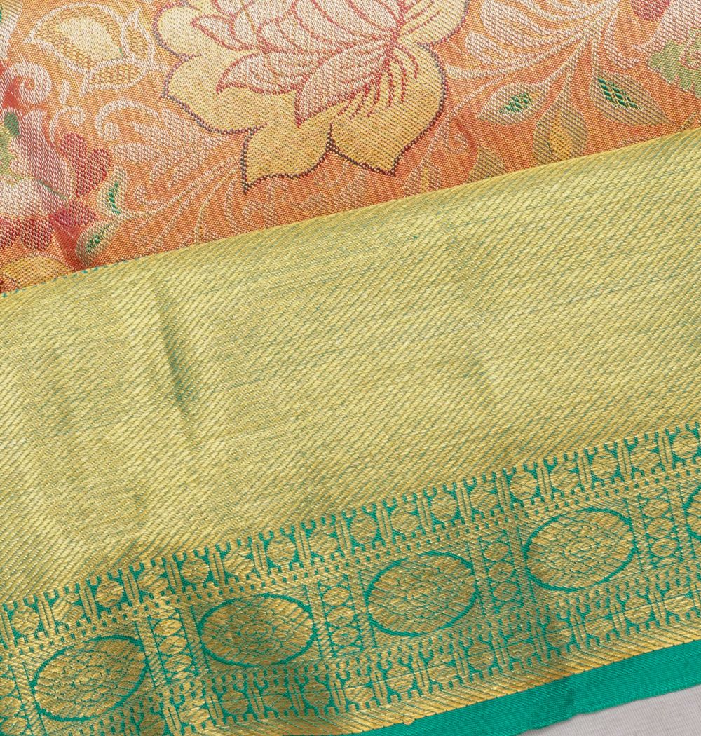 Taranga Kanchi Silk Tissue Brocade Orange Saree