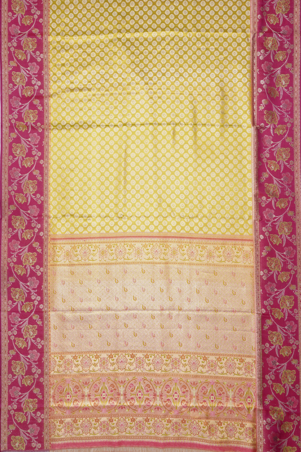 Taranga Kanchi Silk Tissue Brocade gold Saree