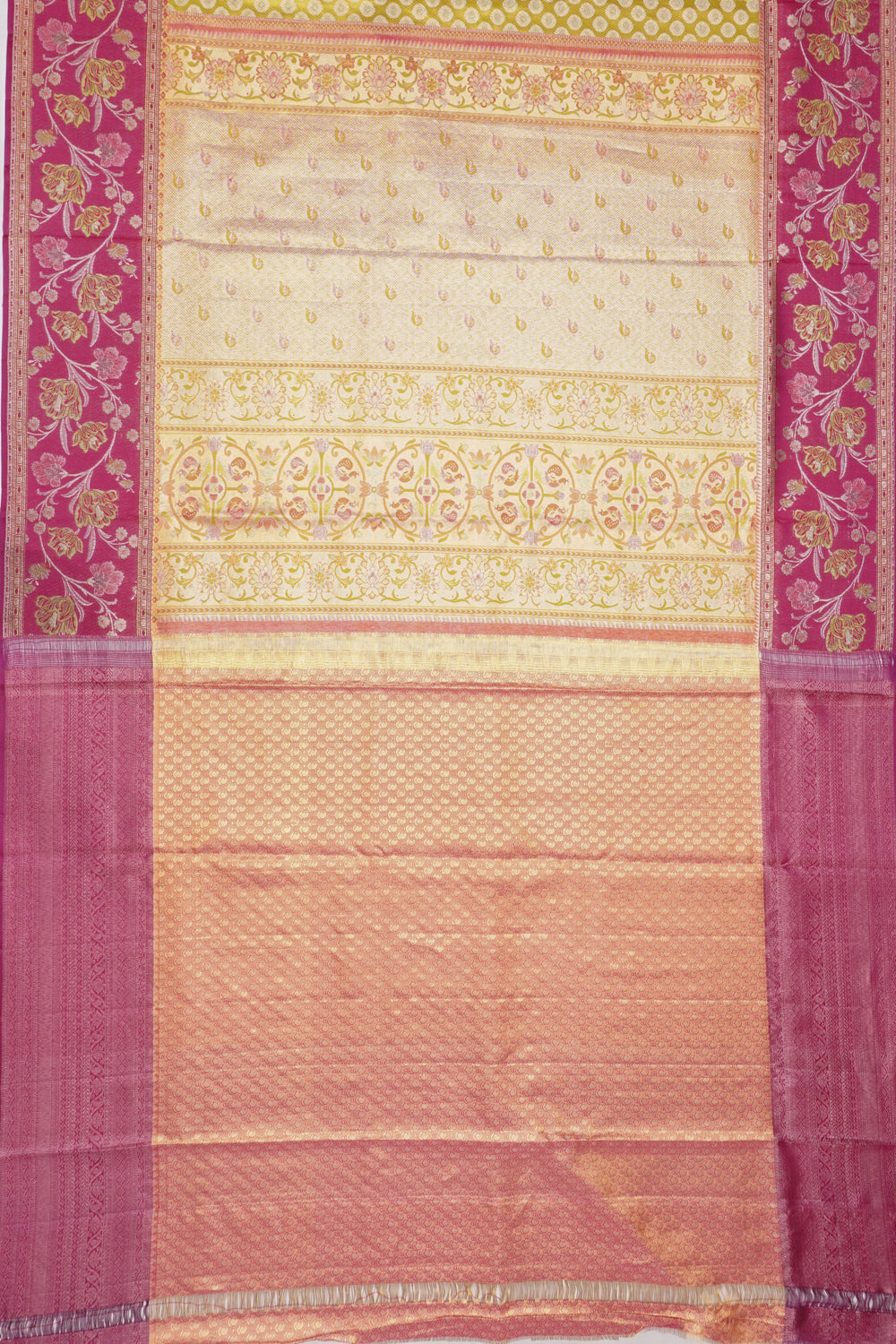 Taranga Kanchi Silk Tissue Brocade gold Saree