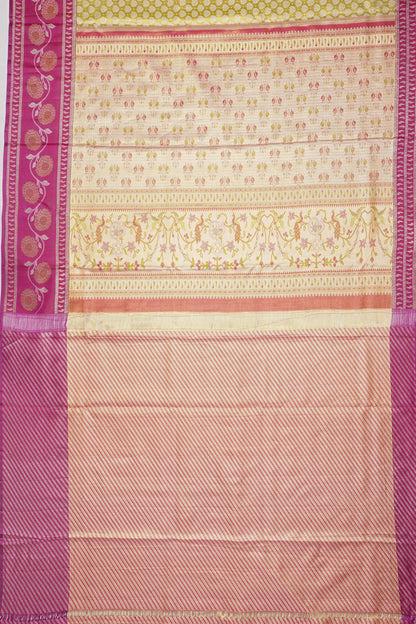 Taranga Kanchi Silk Tissue Brocade Gold Saree