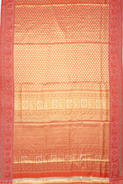 Taranga Kanchi Silk Tissue Brocade Red Saree